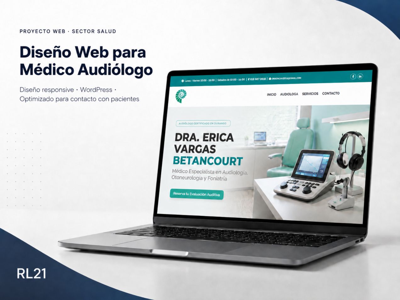 Proyecto web para la Dra. Érica Vargas - Médico Audiólogo